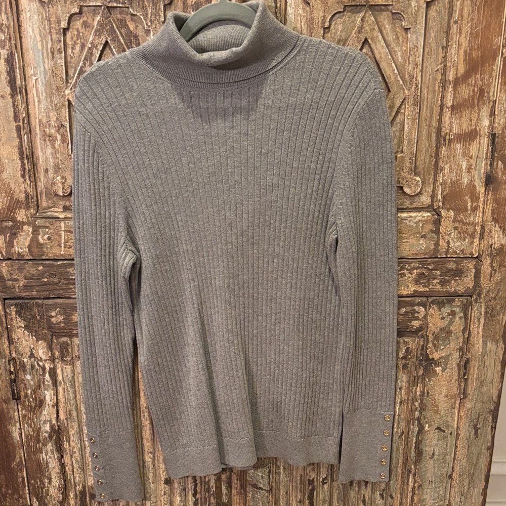 Talbots Charcoal Ribbed Turtleneck Sweater